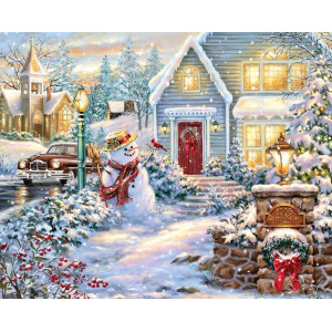 Springboks 1000 Piece Jigsaw Puzzle Silent Night Lane