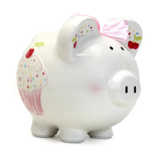 Child To Cherish Ceramic Piggy Bank For Girls Sprinkle Cupcake