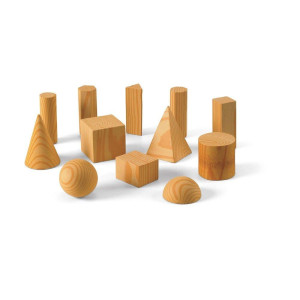 Hand2Mind Foam Woodlook Geometric Solid Blocks Set Of 12