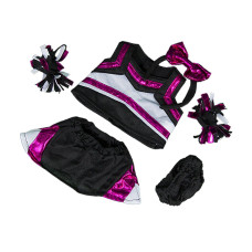 Metallic Hot Pink Black Cheerleader Outfit Fits Most 810 Stuffed Animals