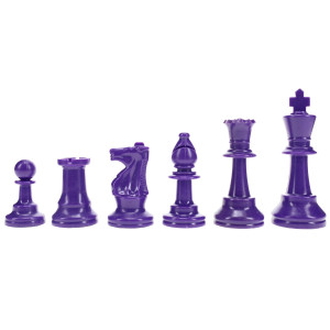 We Games Color Bright Plastic Staunton Tournament Chess Pieces With 375 In King Half Chess Set Of Chess Pieces Only Purple