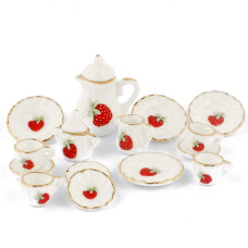 Nw 1 Set 15 Pieces 112 Ceramics Tea Cup Set Lovely Dollhouse Decoration Set Dollhouse Kitchen Accessories7