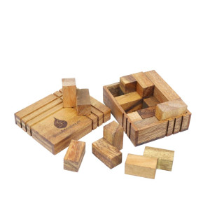 Siammandalay Challenge Box Wooden Puzzles For Adults 3D Brain Teaser Stacking Game Handmade Organic Educational Problemsolvi