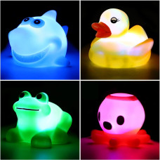 Yeonha Toys Bath Toy Can Flashing Colourful Lightbig Style 4 Pack Floating Bath Toy Light Up Bathtub Water Tub Toy For Pool