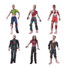 Haptime Zombie Action Figures Detailed Walking Dead 6 Pcs Corpse Great For Cake Topper For Zombie Lovers To Collect