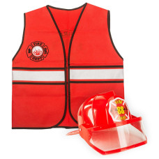 Tigerdoe Fireman Costume Construction Costume Occupation Costume Red Fireman Hat And Vest