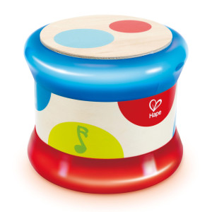 Hape Baby Drum Colorful Rolling Drum Musical Instrument Toy For Toddlers Rhythm Sound Learning Battery Powered E0333 L