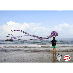 Kizh Kite Octopus Large Frameless Soft Parafoil Kites 157 Inchs Long Tail Easy To Fly For Adults Kids Outdoor Activities Beach T