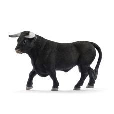 Schleich Black Bull Cow Toy Figurine, 3.5 Inch, Multicolor