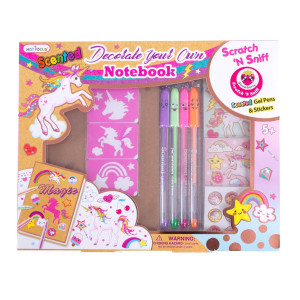 Hot Focus Diy Unicorn Notebook Kit Decorate Your Own Journal Diary With 4 Scented Gel Pens Scratch N Sniff Unicorn Stickers A