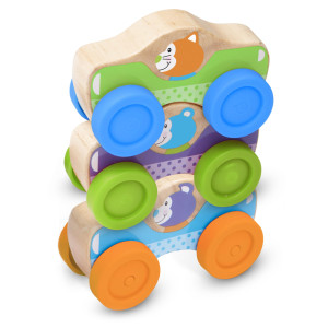 Melissa Doug First Play Wooden Animal Stacking Cars 3 Pcs