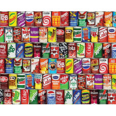 Springbok Retro Refreshments 1000 Piece Jigsaw Puzzle Vintage Soft Drink Can Collage To Challenge Your Brain