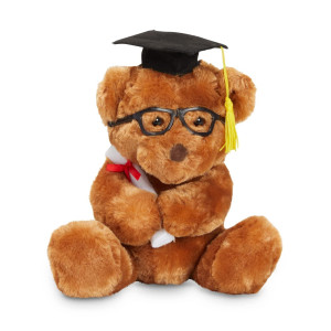 Blue Panda Brown Teddy Bear Graduation Plush Toy Stuffed Animal With Glasses And Grad Cap For 2024 Graduates