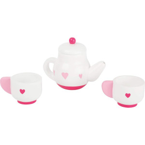 Small Foot Wooden Toys Tea Time Playset Includes Tea Pot With A Removable Lid And Two Tea Cups For Play Kitchens Designed For Ch