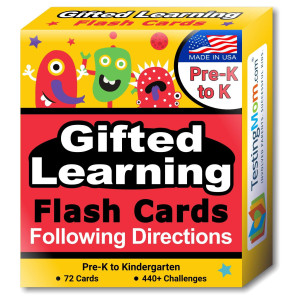 Testingmomcom Gifted Learning Flash Cards Following Directions For Prek Kindergarten Educational Practice For Cogat Test