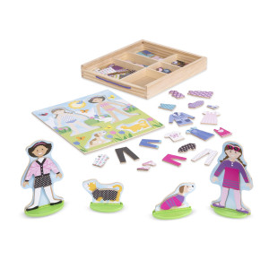 Melissa Doug Best Friends Magnetic Dressup Wooden Dolls Pretend Play Set 78 Pcs Dolls Dressup Play Set