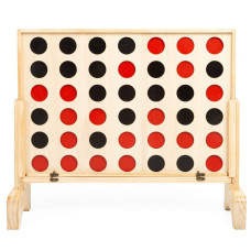 Play Platoon Giant Connect 4 Game Outdoor, 4 In A Row With Coins, Case And Rules - Extra Large Yard Games For Adults And Family - Natural Wood