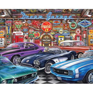 Springbok Dream Garage 1000 Piece Jigsaw Puzzle With Classic Muscle Cars