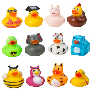 Kicko 2 Inches Assorted Rubber Ducks In Bulk 50 Pack Ducking Jeeps For Kids For Sensory Play Therapheutic Stocking Stuffe