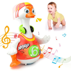 Woby Baby Musical Toy Dancing Singing Talking Walking Hip Hop Swing Goose Cool Educational Toy Gift For 1 2 3 Year Toddlers Kids