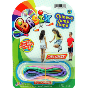 2Chill Chinese Jump Rope 1 Pack Elastic Skipping Rope Game For Kids Adults Colorful Stretchy Jump Rope For Kids Girls And