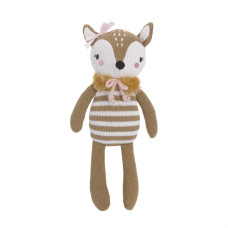 Cuddle Me Deer 100 Cotton Knitted Plush Toy Penelope Brownpink