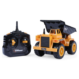 Top Race 5 Channel Fully Functional Rc Dump Truck Toy My First Rc Construction Truck Kids Size Designed For Small Hands Tr112S