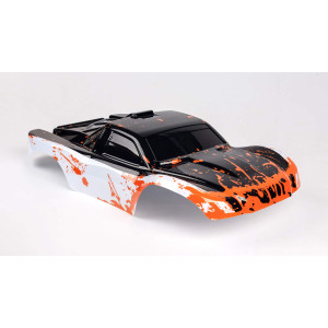 Summitlink Compatible Custom Body Muddy Orange Over Whiteblack Replacement For 110 Scale Rc Car Or Truck Truck Not Included