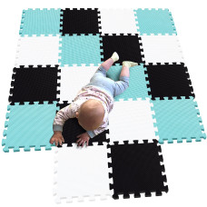 Mqiaoham 18 Pieces Puzzle Play Mats Soft Baby Play Mat Kids Interlocking Foam Floor Tiles Toddlers Carpet Playmats G30101810