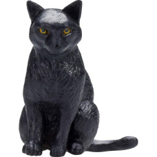 Mojo Black Cat Sitting Realistic Domesticated Animal Hand Painted Toy Figurine