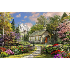 Springboks 500 Piece Jigsaw Puzzle Mountain View Chapel Made In Usa