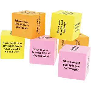 Juvale Conversation Starters Cubes Kids Educational Games 3 Colors 15 In 6 Pack