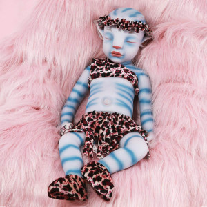 Vollence 20 Inch Avatar Sleeping Full Silicone Baby Doll Not Vinyl Dolls Real Reborn Baby Doll Realistic Lifelike Silicone Baby