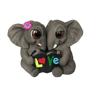 Dwk Decorative Elephant Couple Love Split Figurine Elephant Sculpture Decor For Couples Desk Sculpture And Decorative Items