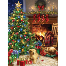 Springbok Christmas Morning 1000 Piece Jigsaw Puzzle Classic Scene Of A Cozy Christmas Morning Under The Tree Is Colorful A