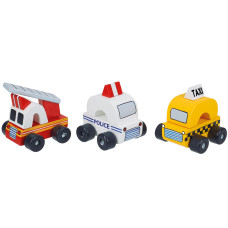 Orange Tree Toys New York Vehicles Hand Painted Colorful Wooden Toy For Toddlers Age 12M Sustainably Made Set Of 3