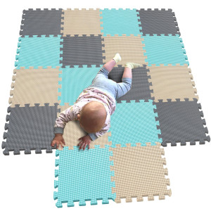 Mqiaoham 18 Pieces Puzzle Play Mats Soft Baby Play Mat Kids Interlocking Foam Floor Tiles Toddlers Carpet Playmats G30101810