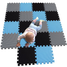 Mqiaoham 18 Pieces Puzzle Play Mats Soft Baby Play Mat Kids Interlocking Foam Floor Tiles Toddlers Carpet Playmats G30101810