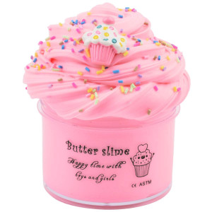 LUBIANZOU Pink Cake Butter Slime 200ML Non-Sticky Toy