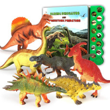 Olefun Dinosaur Toys For 3 Years Old Up Dinosaur Sound Book 12 Realistic Looking Dinosaurs Figures Including Trex Tricer