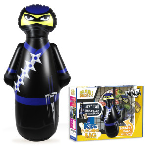 Inflatable Dudes Ninja 47 Inches Kids Punching Bag Already Filled With Sand Bop Bag Inflatable Punching Toy Party Games