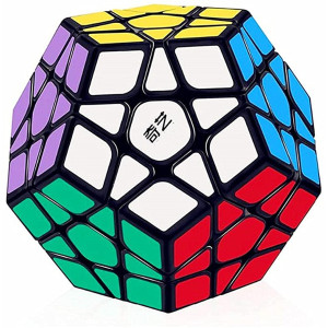 Liangcuber Qy 3X3 Megaminx Speed Cube Qiheng Megaminx Pentagonal Dodecahedron Cube Puzzle Toy 3X3 Black