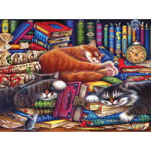 Roseart Puzzle Collector The Old Book Shops Cats 1000 Piece Jigsaw Puzzle For Adults