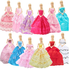 Sotogo 12 Sets Doll Clothes For 115 Inch Girl Doll Handmade Doll Outfits Fashion Doll Dresses Party Wedding Dresses Doll Gowns