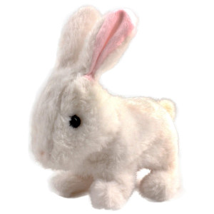 Vokodo Playful Bunny Hops Around Makes Sounds Wiggles Ears And Nose Cute Interactive Rabbit Kids Soft Cuddly Electronic Pet Batt