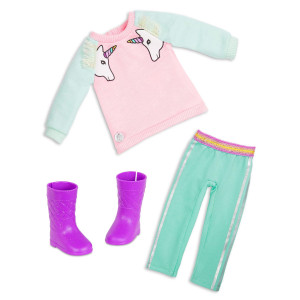 Glitter Girls Unicorn Dreaming Fashion Outfit Pink 14Inch Doll Clothes And Accessories For Kids Ages 3 And Up Childrens