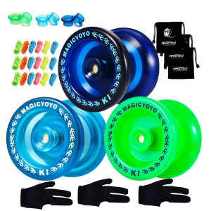 Pack Of 3 Beginner Yoyos For Kids Magicyoyo K1Plus Responsive Yoyos With 3 Yoyo Gloves 3 Yoyo Bags 18 Strings All In A Gift