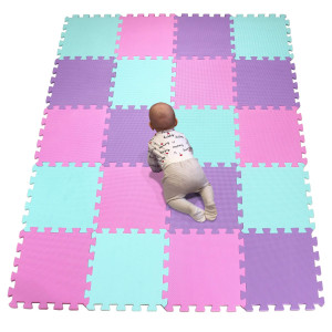 Yiminyuer 20 Tiles 30Cm 30Cm 1Cm Each Tile Baby Soft Puzzle Play Mats Kids Thick Eva Foam Floor Toddlers Childrens Soft