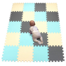 Yiminyuer Eva Foam Activity Play Mat Floor Tiles Sale Green Beige Gray R08R10R12G301020