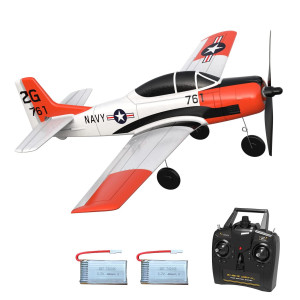 Volantexrc Rc Plane For Beginners 4Ch Wwii Rc Airplane T28 Trojan With Aileron 24Ghz Remote Control Plane With Xpilot Self Ri